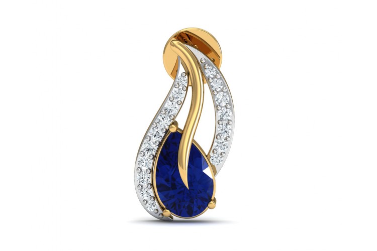Sary Blue Sapphire & Diamond Earrings In Gold